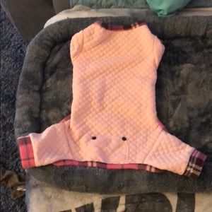 Pink and Plaid Dog Coat (large)